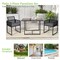 Costway 3 PCS Patio PE Wicker Furniture Set Cushioned Chairs with Folding Backrest Backyard Black/White